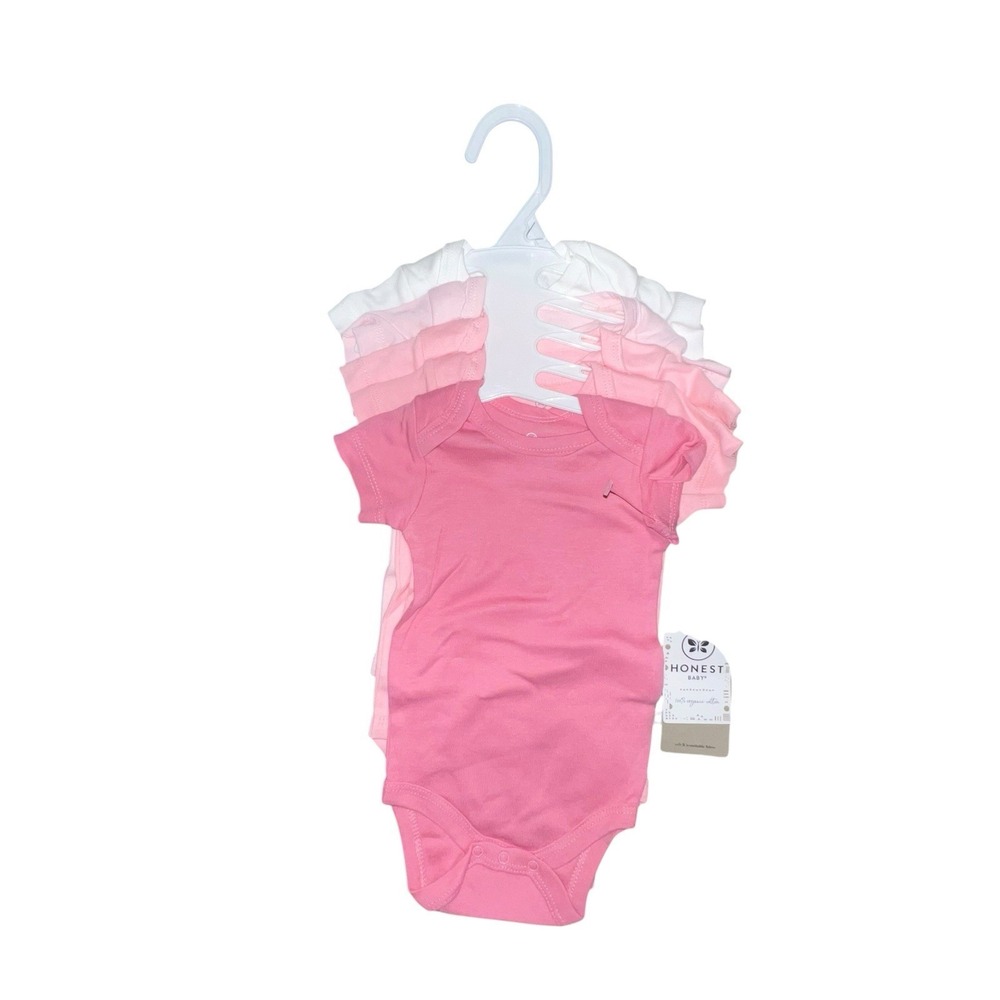 Honest Baby Clothing Set of 5 One Pieces Bodysuits Multi Colors Cotton 0-3 Month